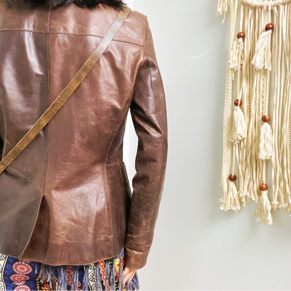 VINTAGE 70s vibes Denmark genuine leather jacket - Picture 4 of 10